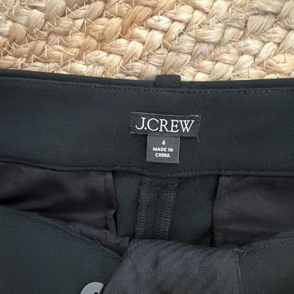 J.Crew Black Dress Wide Leg Pants Stretch Tailored Workwear Trousers Sz 6 - Picture 4 of 6